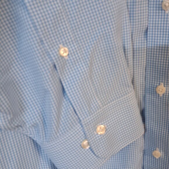 Brooks Brothers Men's Blue & White Check Button Down Shirt - Picture 6 of 9